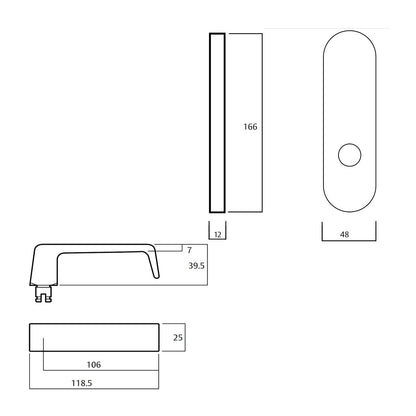 Lockwood 2905 Round End Plate With 90 Lever - Available in Various Finishes
