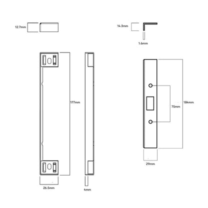 Lockwood 3571 Series Mortice Lock Rebate Kit for 3571 Deadlocks - Available in Various Finishes