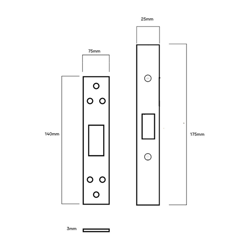 Lockwood 3574 Passage Latch Finish Kit Strike Face Plate and Screws - Available in Various Finishes