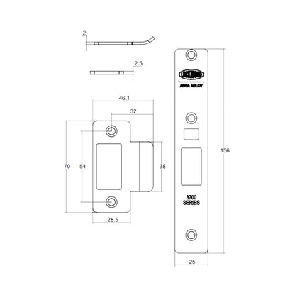 Lockwood 3782 Finish Conversion-Strike, Face Plate & Screw Kit - Available in Various Finishes