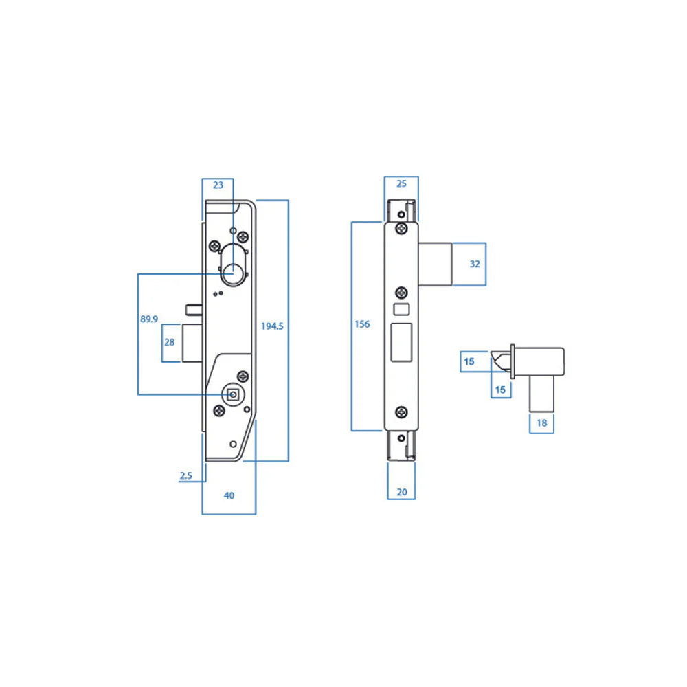 Lockwood 3782SS Universal Primary Lock 23mm Backset - With or Without Locking Adaptor