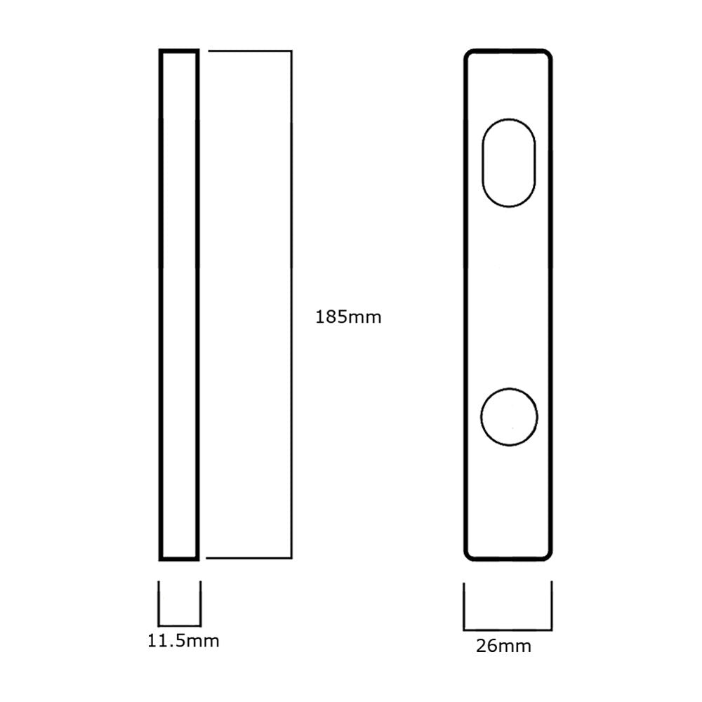 Lockwood 4800 Square End Plate Concealed Fix with Cylinder Hole - Available in Various Finishes