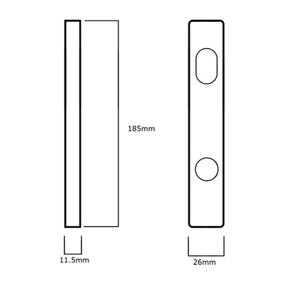 Lockwood 4800 Square End Plate Concealed Fix with Cylinder Hole - Available in Various Finishes