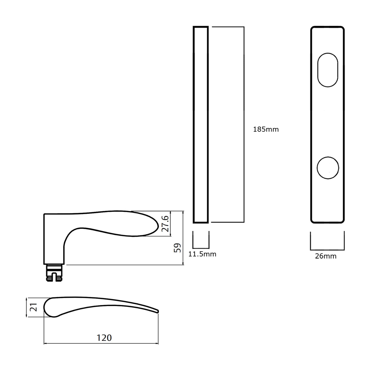 Lockwood 4801 Square End Plate With Cylinder Hole and 153 - Available in Various Handing