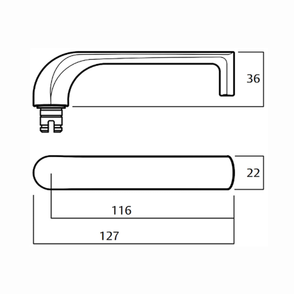 Lockwood Door Handle Square End Plate With 77 Lever - Available in Various Finishes