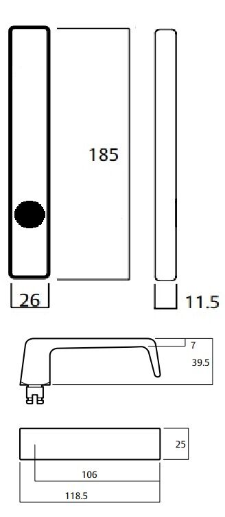 Lockwood Door Handle Square End Plate With 90 Lever - Available in CP and SC