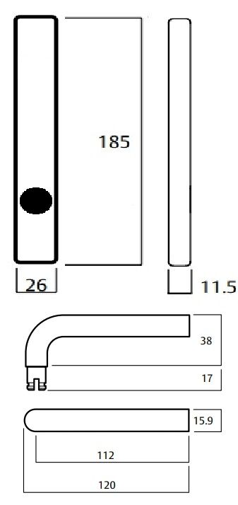 Lockwood Door Handle Square End Plate With 90 Lever Available in Various Finish