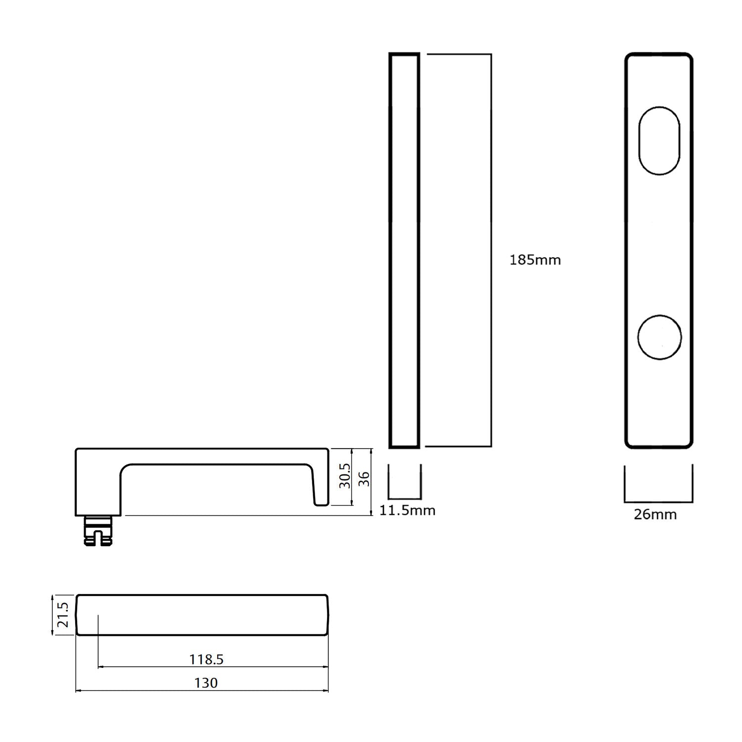 Lockwood 4904 Square End Plate With Turn and 111 Lever - Availabe in Various Finishes