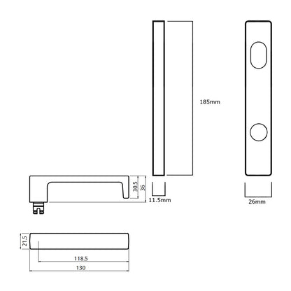 Lockwood 4904 Square End Plate With Turn and 111 Lever - Availabe in Various Finishes