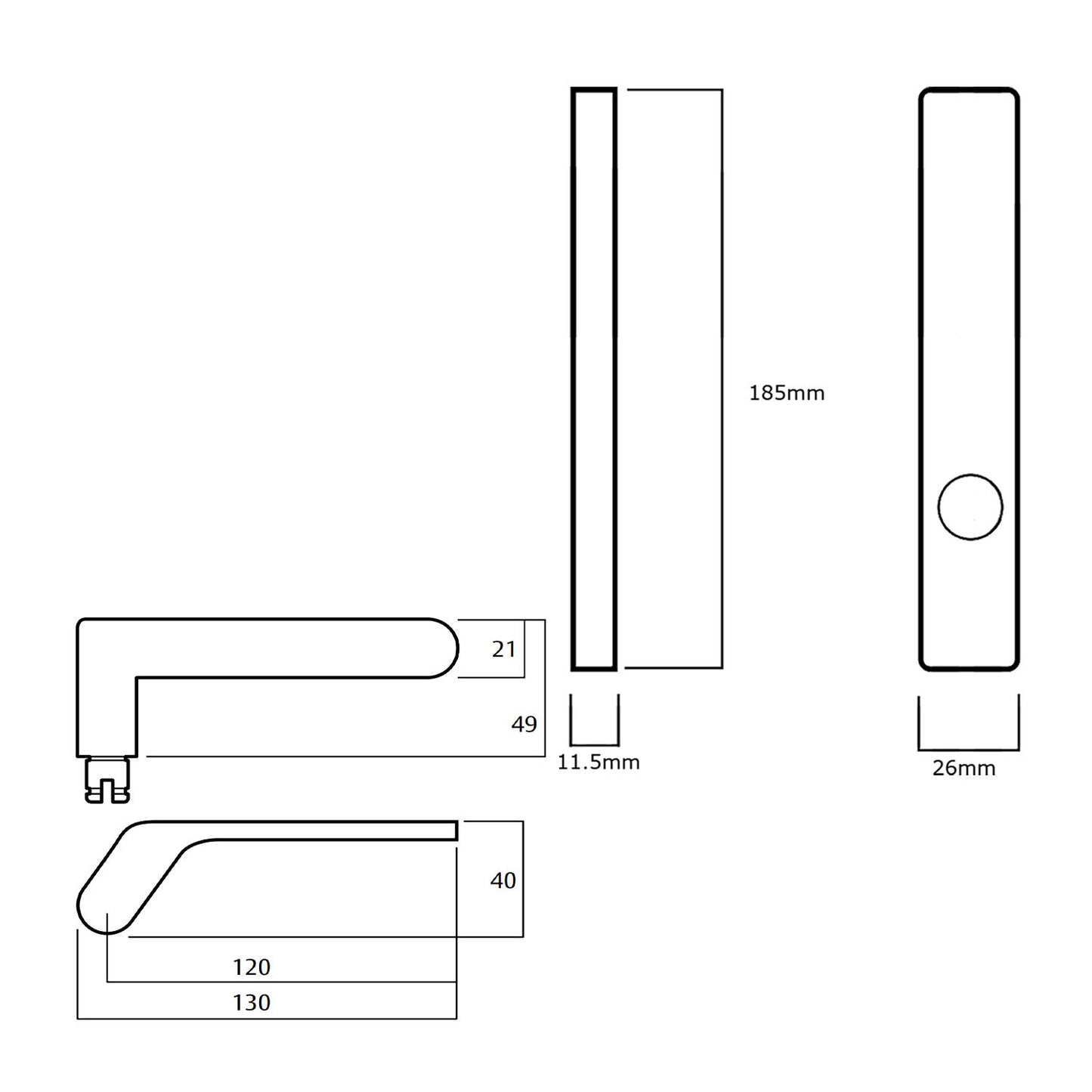 Lockwood 4905 Square End Plate With 41 Lever - Available in Various Handing