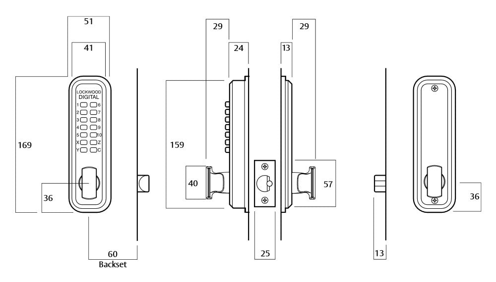 Lockwood Digital Door Lock Entrance Set Satin Chrome 530DXSC *Display Pack*
