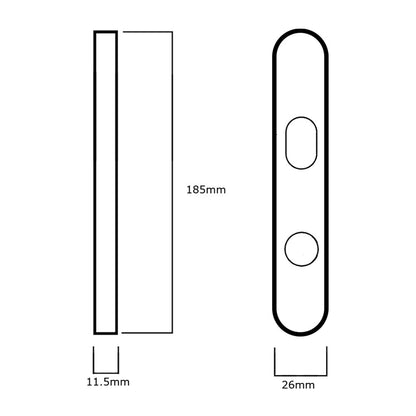 Lockwood 5600 Round End Plate With Cylinder Hole - Availablein Various Finishes