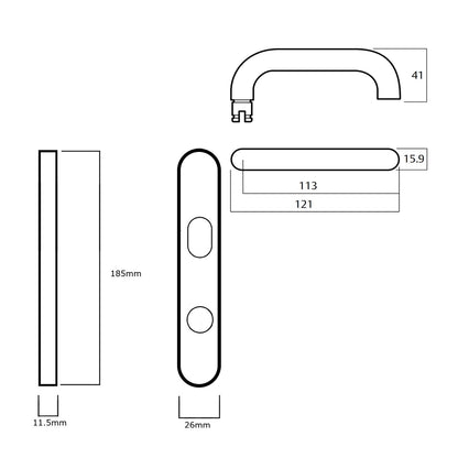 Lockwood 5603 Round End Plate with Emergency Turn and 70 Lever - Available in Various Finishes