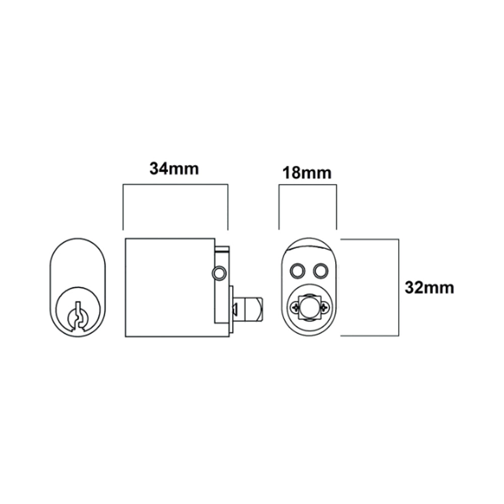 Lockwood C4 570 Oval Cylinder with X Cam 5KD - Available in Various Finishes