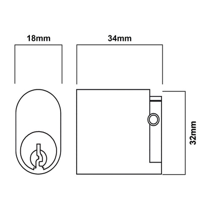 Lockwood C4 570E Extendable Base Cylinder With U Cam 5KD - Available in Various Finishes