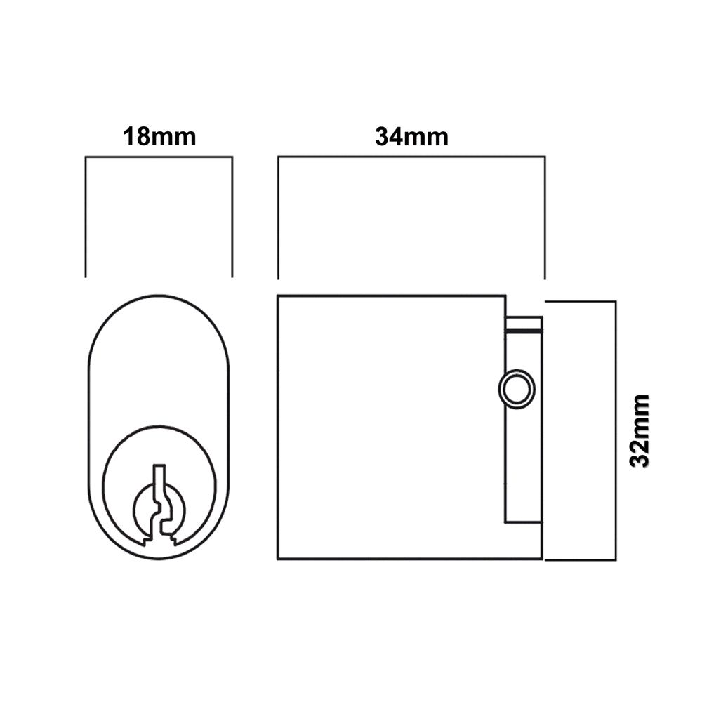 Lockwood 5782 Narrow Double Cylinder Mortice Lock Kit Includes Furniture Cylinder 5782KIT01MBK