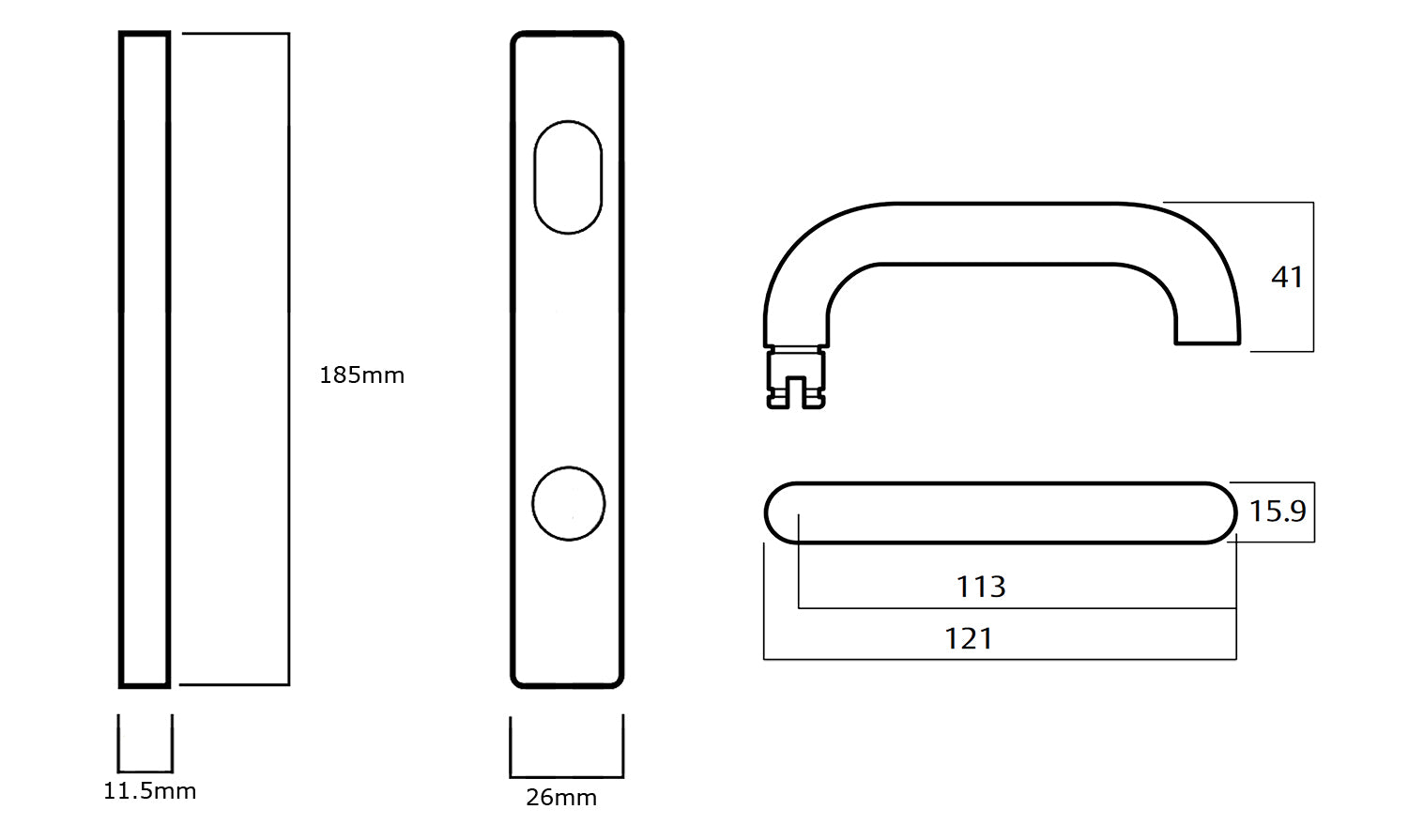 Lockwood 5782 Narrow Double Cyl Mortice Lock Kit Inc Furniture Cylinder 5782KIT01