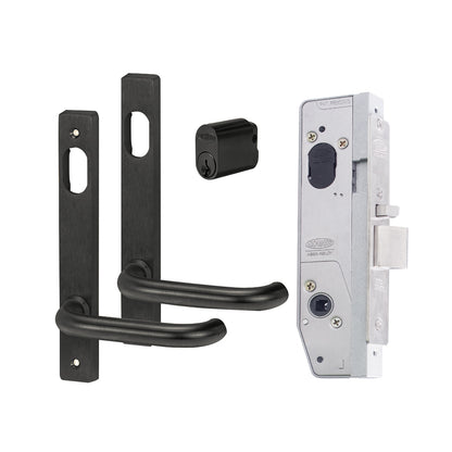 Lockwood 5782 Narrow Entrance Mortice Lock Kit Includes Furniture Cylinder Matt Black 5782KIT04MBK