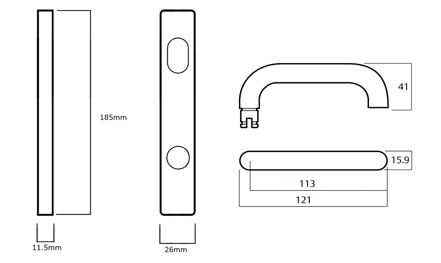Lockwood 5782 Narrow Classroom Mortice Lock Kit Inc Furniture Cylinder 5782KIT05