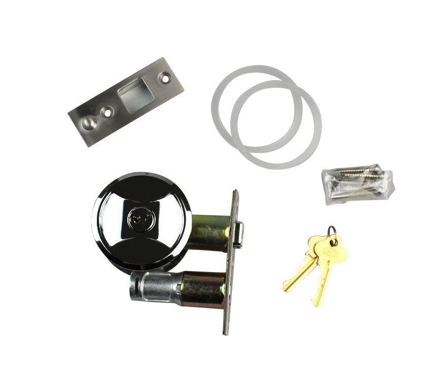 Lockwood Cavity Sliding Door Entrance Set Polished Chrome 7444CPDP