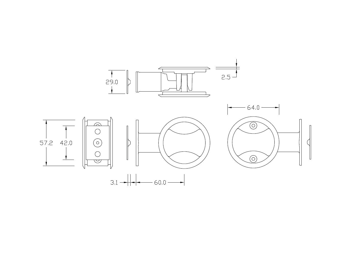 Lockwood Cavity Sliding Door Passage Set Satin Pearl 7450SPDP