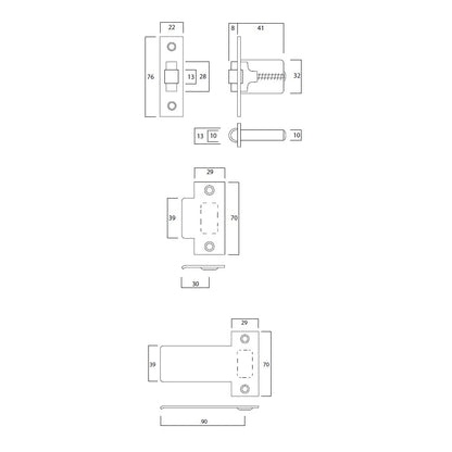 Lockwood Roller Bolt 7580 Heavy Duty Adjustable Catch Latch