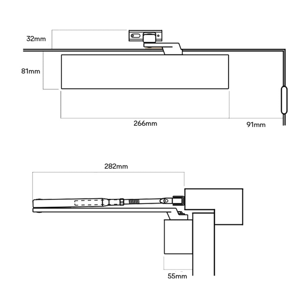 Lockwood 7726 Series Door Closer Adjustable Backcheck Delayed Action - Available in various Finishes