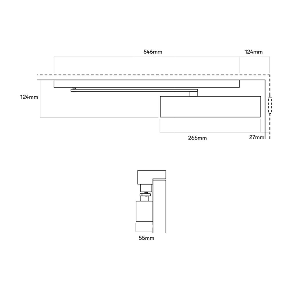 Lockwood 7726 Series Door Closer Slide Rail Backcheck Delayed Action - Available in Various Finishes