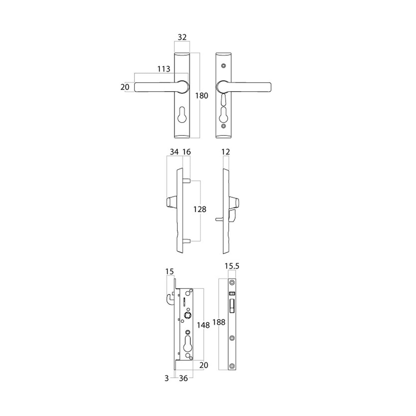 Lockwood Security Screen Door Lock Primrose w/ Cylinder 8654PRMC