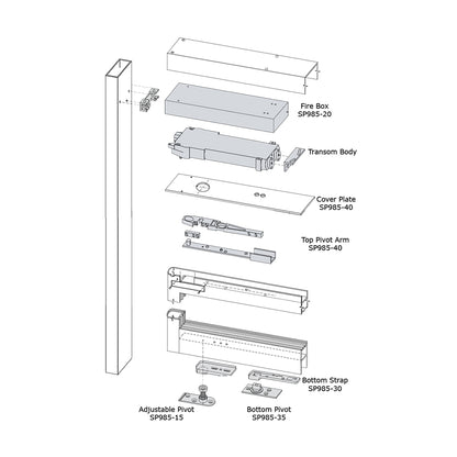 Lockwood 9800 Series Size 3 Transom Closer - Available in Various Functions
