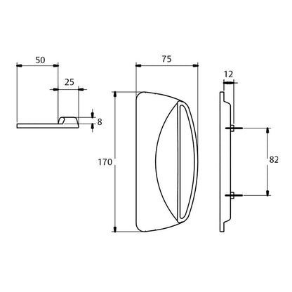 Lockwood Onyx Flat Outer Pull - Available in Various Finishes