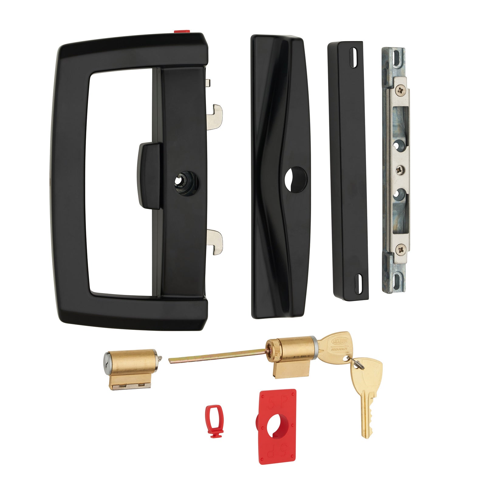 Lockwood Onyx Sliding Patio Door Lock Slim Outer Pull Black 9A1A2/5PBLK