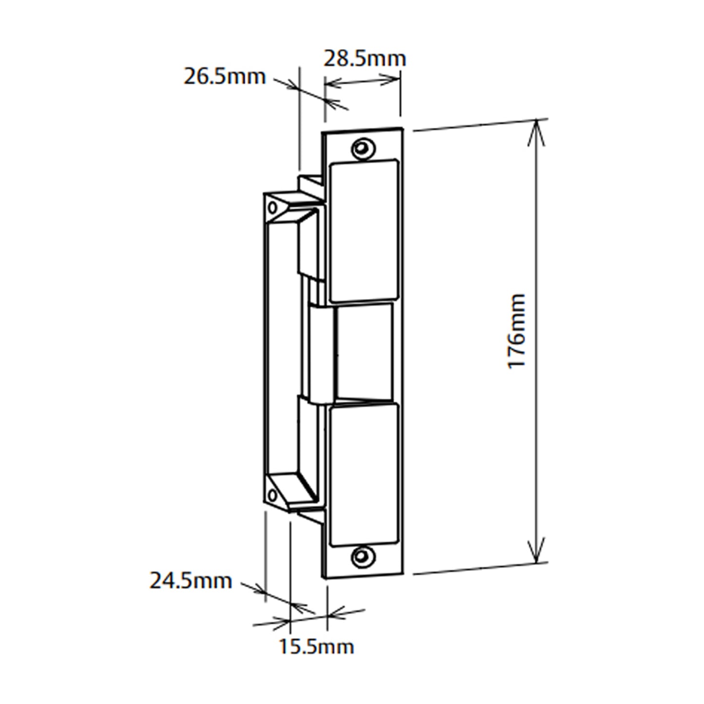 Lockwood Padde Electric Strike 12Vdc Fail Secure Non Monitored ES200-2