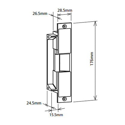 Lockwood Padde Electric Strike 12Vdc Fail Secure Non Monitored ES200-2