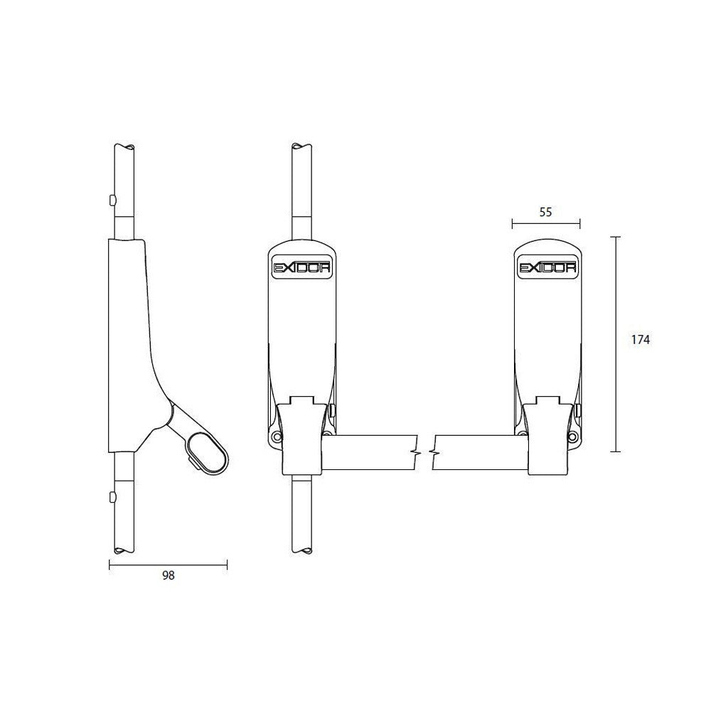 Exidor by Assa Abloy Exit Device Single Panic Bolt 2 Point Lock Silver EXI294-SIL