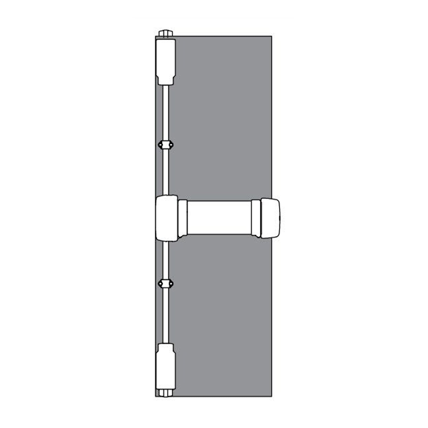 Lockwood Fluid 2 Point Exit Device VL Cylinder Dogging 900mm Silver FE209/1VSIL