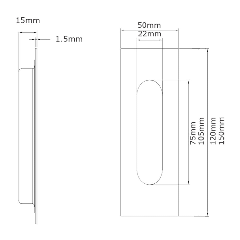 Lockwood FP1 Flush Pull Round - Available in Polished and Satin Stainless Steel