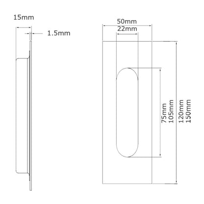 Lockwood FP1 Flush Pull Round - Available in Polished and Satin Stainless Steel