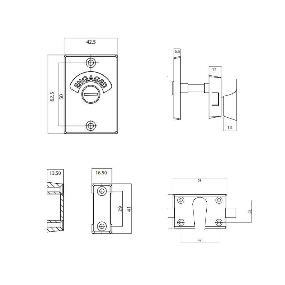 Lockwood L550 Toilet Indicator Bolt Surface Mounted