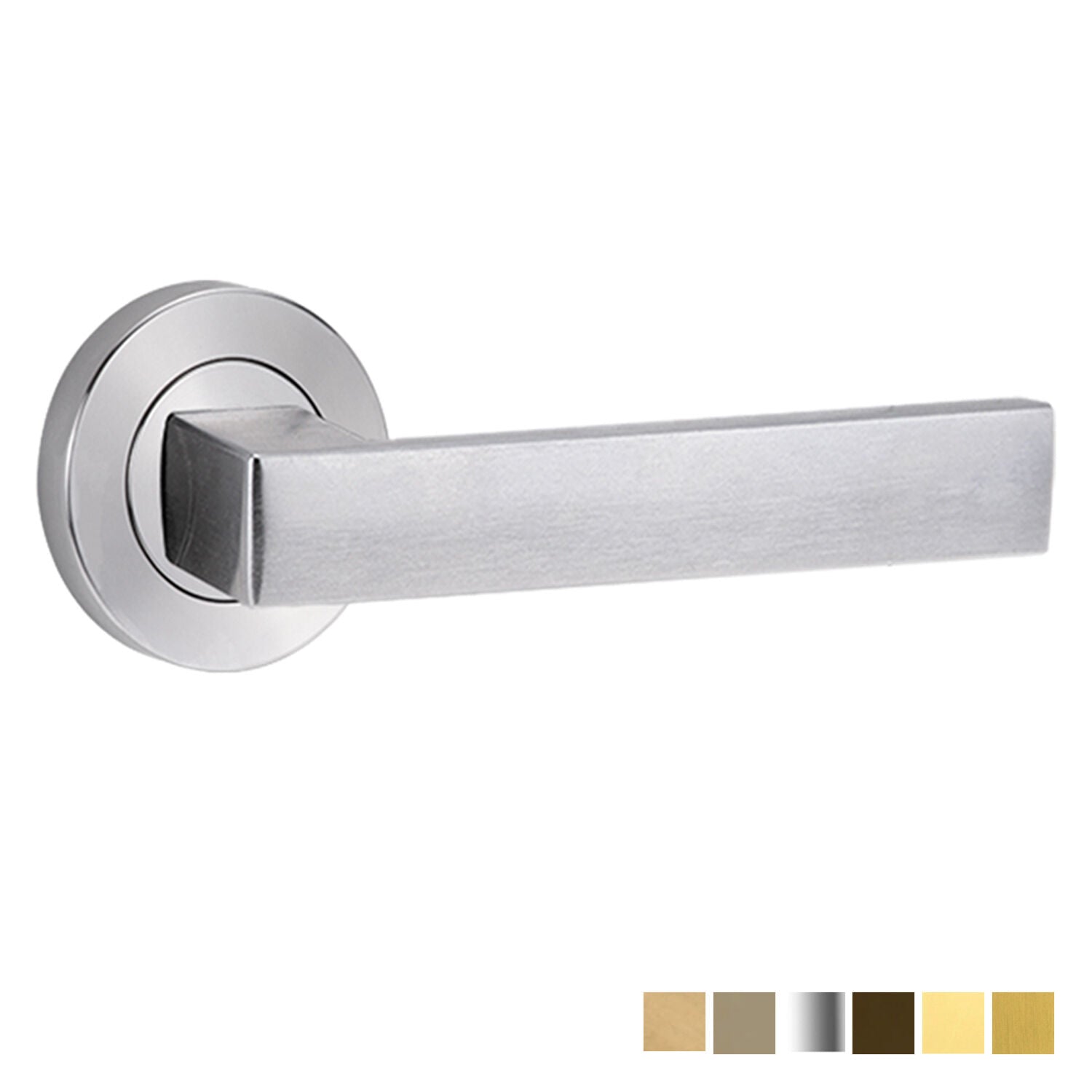 Lockwood Symphony 101 Door Lever on Round Rose Full Set - Available Various Finishes