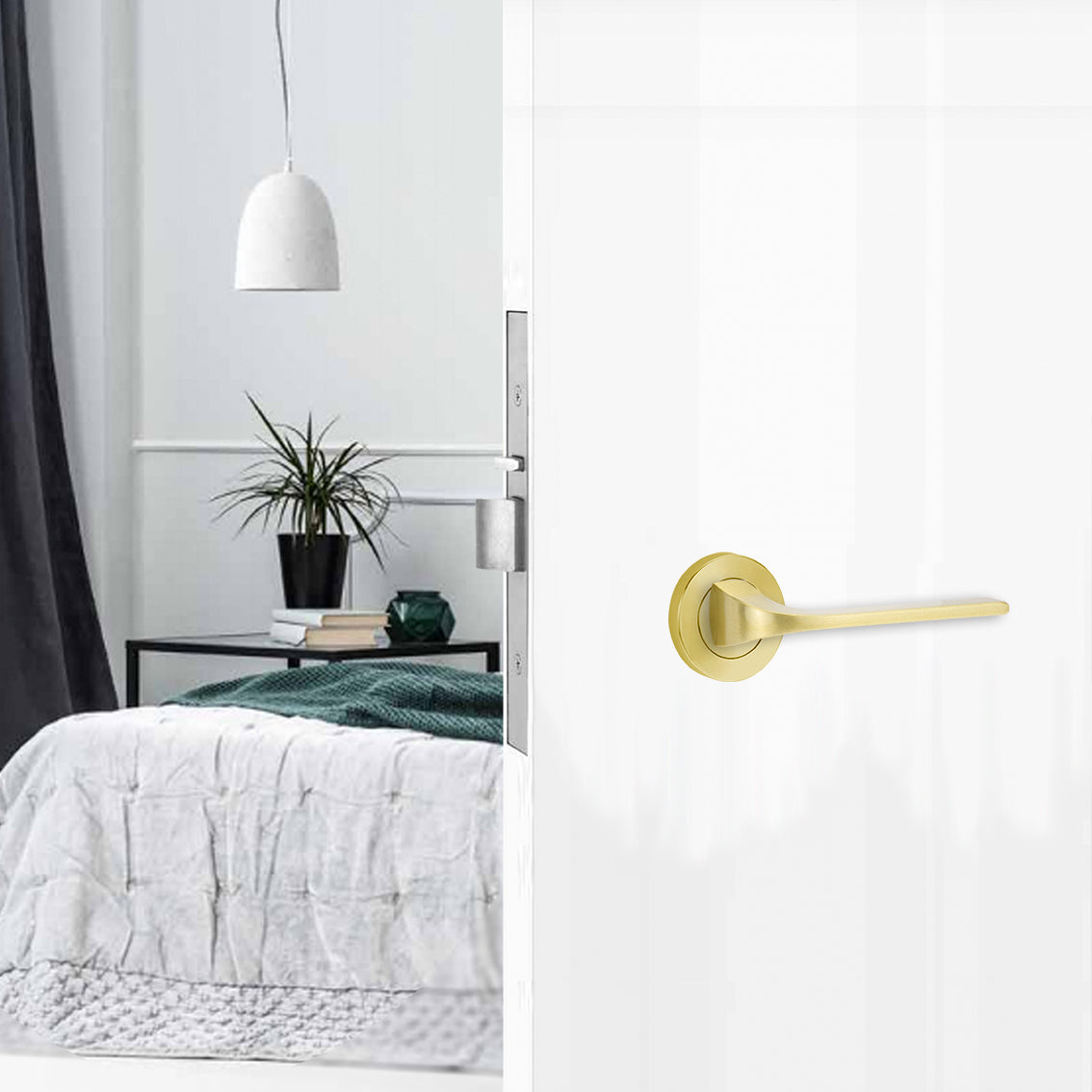 Lockwood Symphony 123 Door Lever on Round Rose Full Set - Available in Various Finishes
