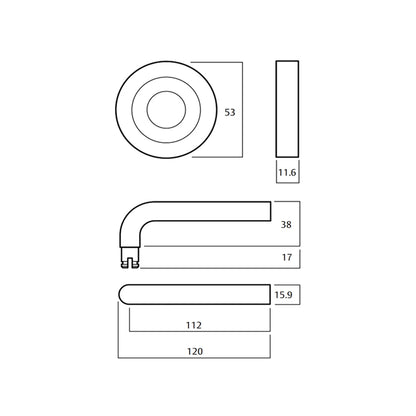 Lockwood Symphony 97 Door Lever on Round Rose Full Set - Available in Various Finishes