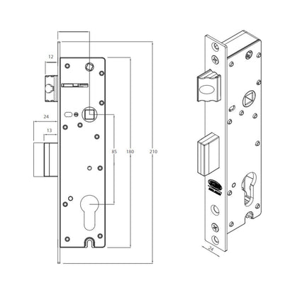 Lockwood Induro Mortice Lock 50mm Stainless Steel LW7150L
