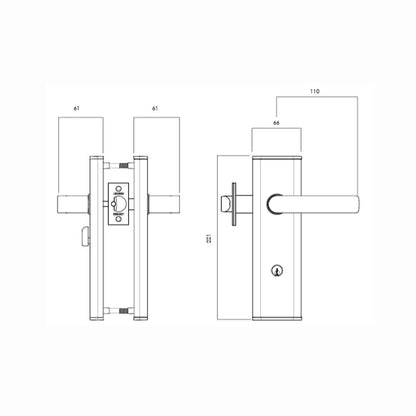Lockwood Nexion Vision Mechanical Door Handle Lever 3 - Available in Various Finishes