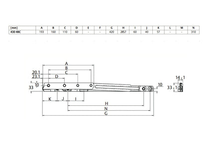 Interlock Window Stay 420mm Non-Friction Hinge Stainless Steel P1080NF Pair