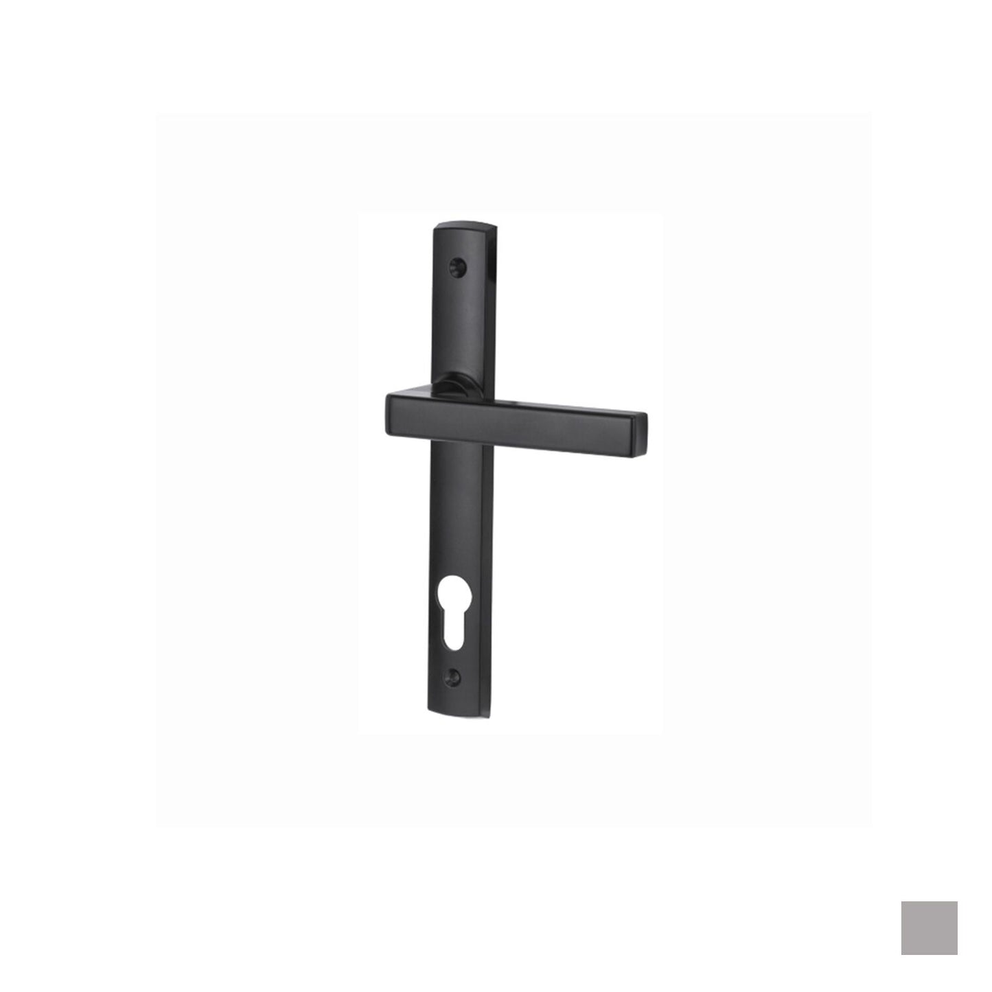Lockwood Palladium Door Handle Double Cylinder Set 85mm Pitch & 29A Lever Black & Satin Chrome Pearl