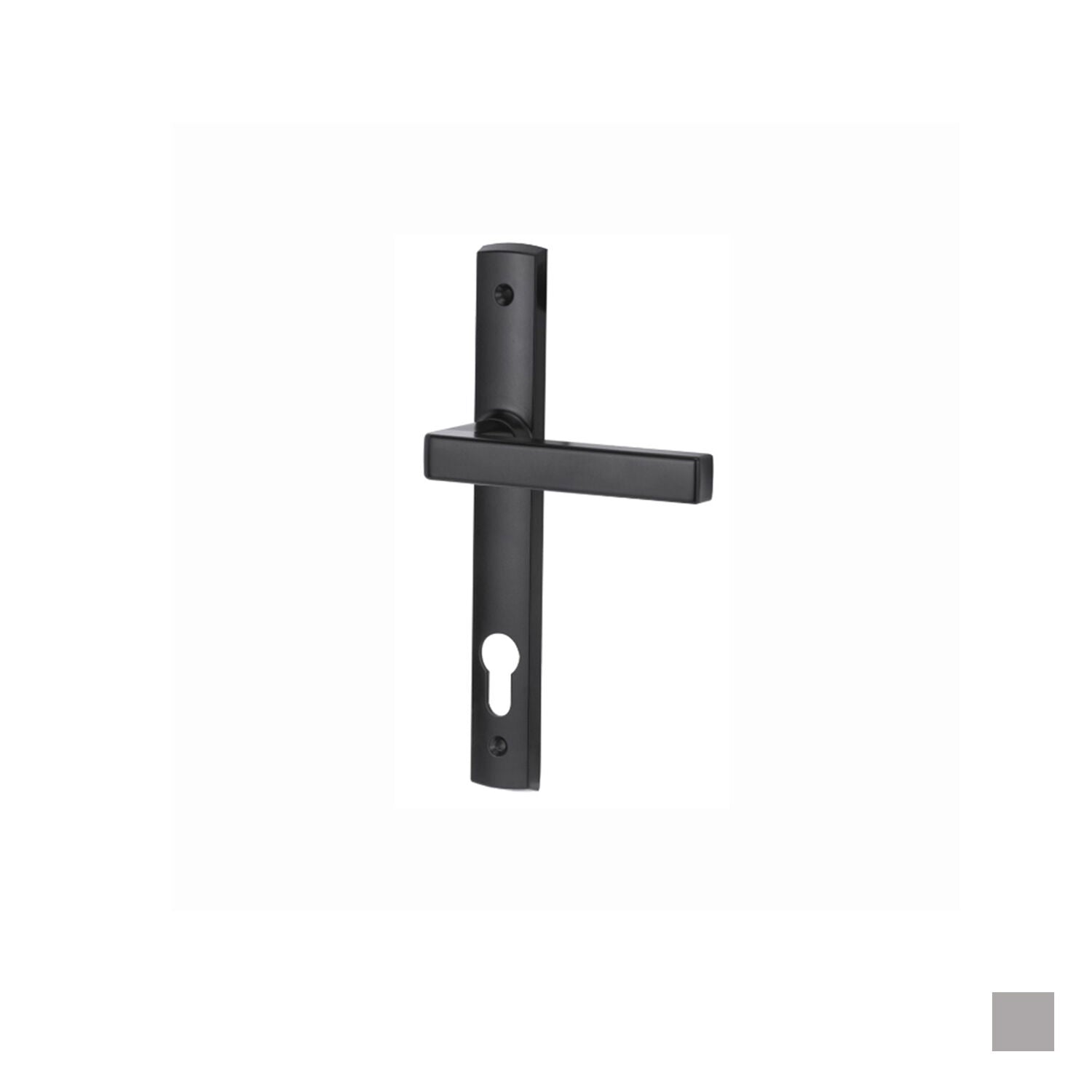 Lockwood Palladium Door Handle Double Cylinder Set 85mm Pitch & 29A Lever Black & Satin Chrome Pearl