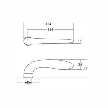 Lockwood Palladium Door Handle Double Cylinder Set 85mm Pitch & L1 Lever Black & Satin Chrome Pearl