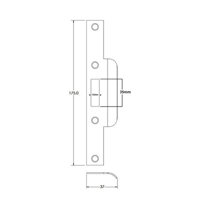 Lockwood Screen Door Lock Strike Plate 8654/MK3 Tasman Retrofit SS SP8654-26