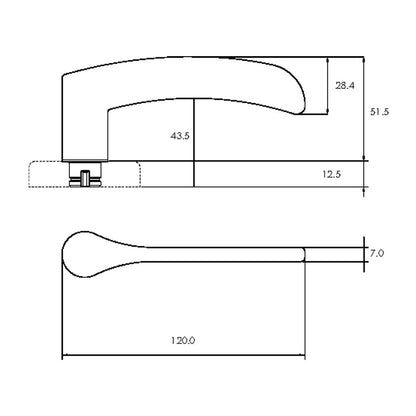 Lockwood Door Handle Velocity Saltbush L34 Passage Lever Set - Available in Various Finishes